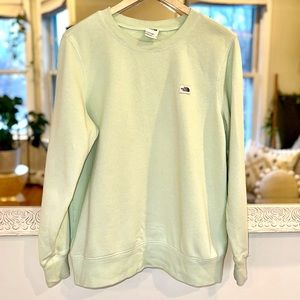 The North Face Light Mint Green Crew Neck Cotton Long Sleeve Sweatshirt Large